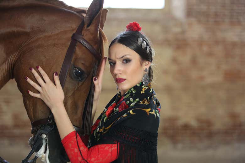 Desfrutando do espetáculo nas Caballerizas Reales
